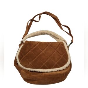 Sundance Suede Quilted Brown Shoulder Bag